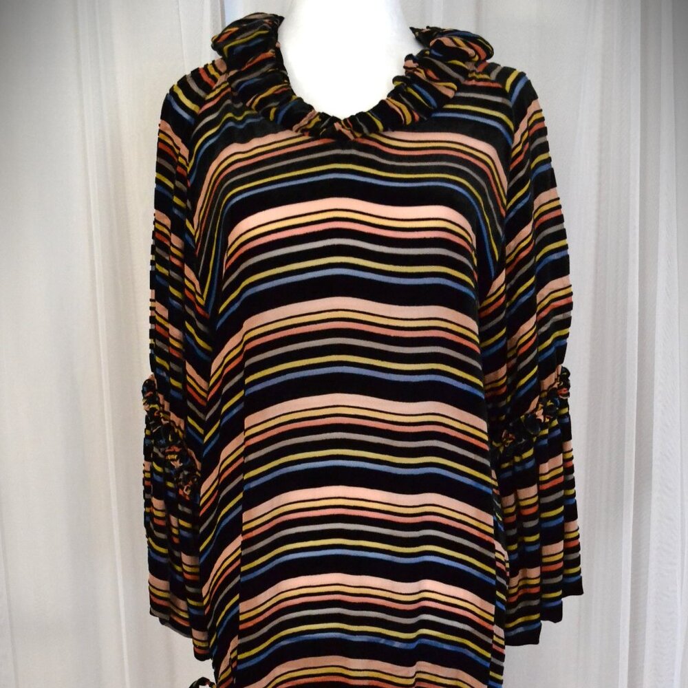 KRON by KRONKRON Dress, S/M, Black/Multi Stripes